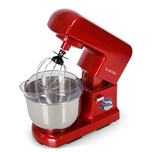Klarstein Gracia Rossa Küchenmaschine Rührgerät (1000 Watt, 10-stufige Geschwindigkeit, 5 Liter-Rührschüssel) rot - 