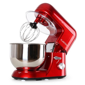 Klarstein TK1 Bella Rossa Küchenmaschine Rührgerät (1200 Watt, 5,2 Liter-Rührschüssel, 6-stufige Geschwindigkeit) rot -
